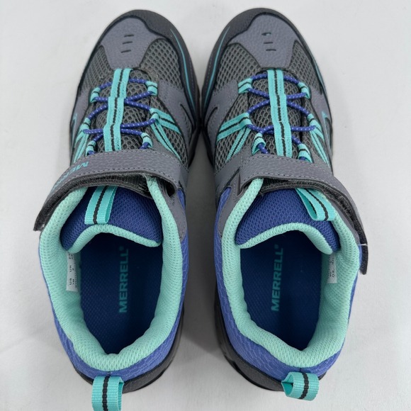 Merrel WOMENS Gray Green Purple Leather Lace Up Hiking Shoes Sneakers SIZE 7 - Picture 13 of 15
